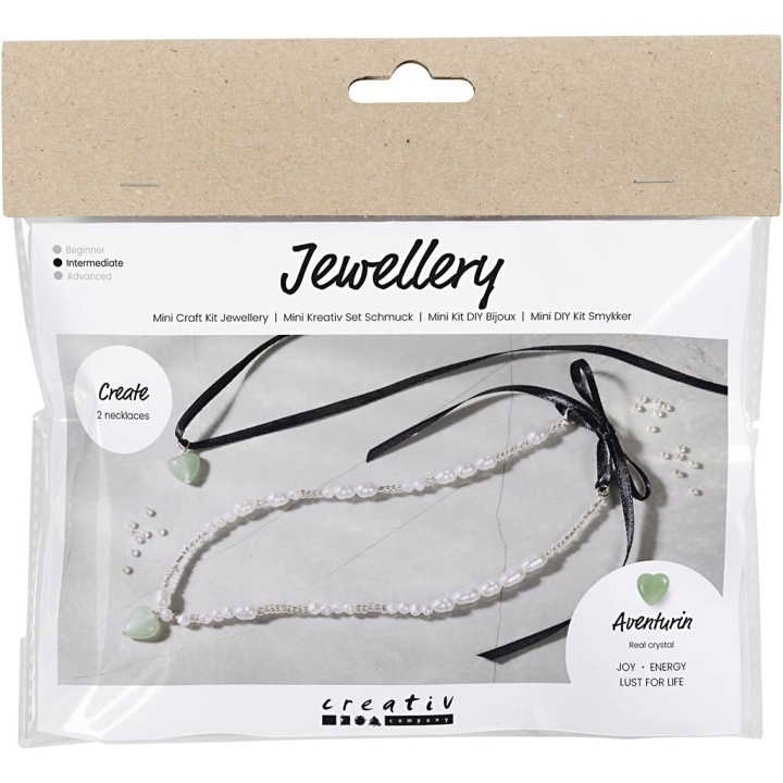 DIY Kit Mini Craft Kit - Jewellery - Aventurin Heart (977726) in the group Sport, leisure & Hobby / Hobby / DIY Kit at TP E-commerce Nordic AB (C89729)