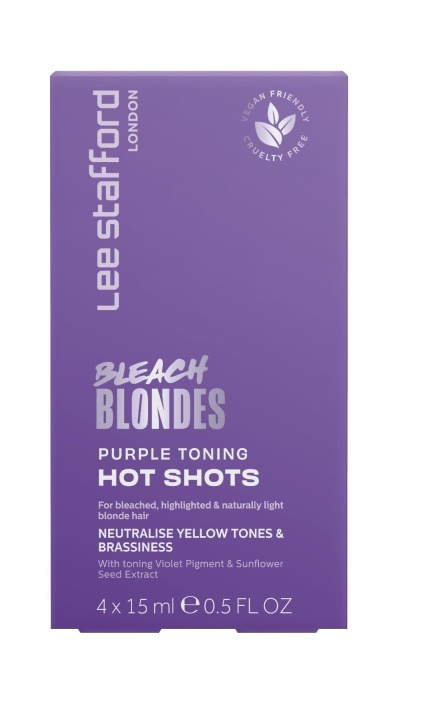 Lee Stafford Bleach Blondes Purple Toning Hot Shots 4 x 15 ml in the group BEAUTY & HEALTH / Hair & Styling / Hair care / Hair Dye / Hair Dye & Color bombs at TP E-commerce Nordic AB (C89785)