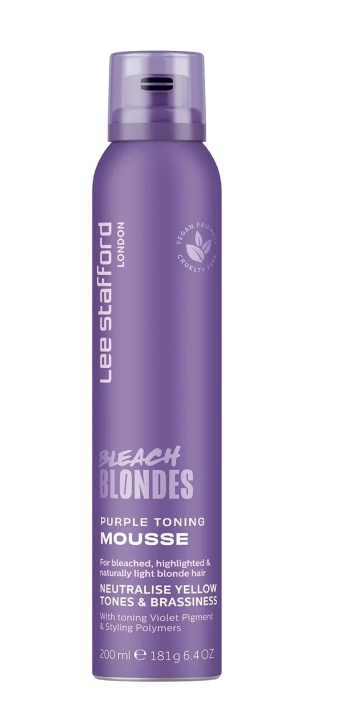 Lee Stafford Bleach Blondes Purple Toning Mousse 200 ml in the group BEAUTY & HEALTH / Hair & Styling / Hair styling / Hair mousse at TP E-commerce Nordic AB (C89787)