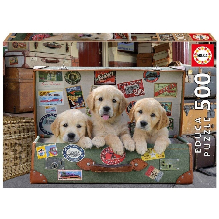 Educa 500 Pcs - Puppies in the Luggage (017645) in the group TOYS, KIDS & BABY PRODUCTS / Toys / Kids puzzle at TP E-commerce Nordic AB (C89897)