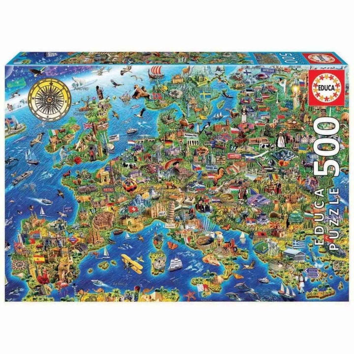 Educa 500 pcs - Crazy European Map Puzzle (80-17962) in the group TOYS, KIDS & BABY PRODUCTS / Toys / Kids puzzle at TP E-commerce Nordic AB (C89904)