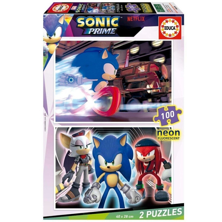 Educa 2x100 Sonic Prime Neon Puzzle (80-19629) in the group TOYS, KIDS & BABY PRODUCTS / Toys / Kids puzzle at TP E-commerce Nordic AB (C89924)