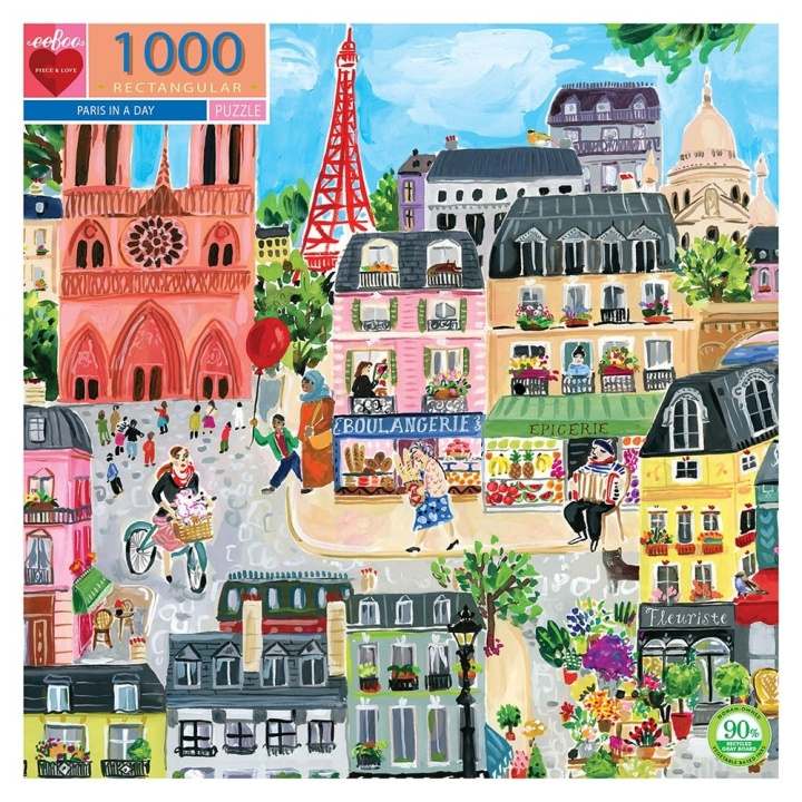 eeBoo Puzzle - Paris in a Day (EPZTPD2) in the group Sport, leisure & Hobby / Hobby / Puzzle at TP E-commerce Nordic AB (C89959)