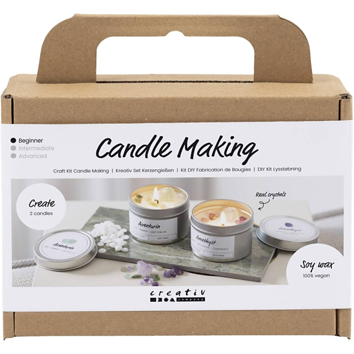 DIY Kit Mini Craft Kit - Candle Casting - Soy Candle w/Aventurin & Amethyst (977753) in the group Sport, leisure & Hobby / Hobby / DIY Kit at TP E-commerce Nordic AB (C90041)