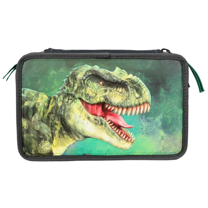 Dino World Triple Pencil Case - Green With 3D Effect - ( 0412475 ) in the group TOYS, KIDS & BABY PRODUCTS / Toys / Draw & Count at TP E-commerce Nordic AB (C90269)