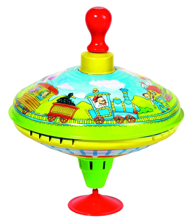 Goki Humming top with wooden handle train - (53058) in the group TOYS, KIDS & BABY PRODUCTS / Toys / Toys at TP E-commerce Nordic AB (C90309)