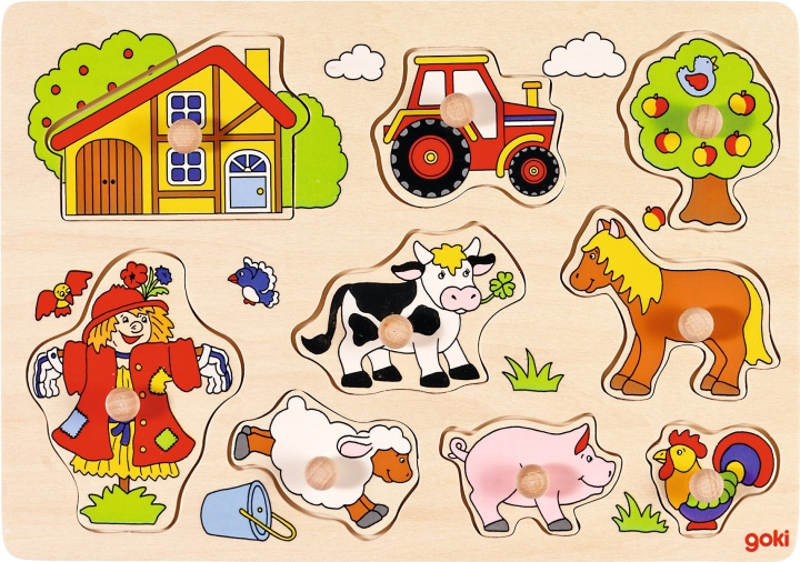 Goki Farm VI, lift-out puzzle - (57995) in the group TOYS, KIDS & BABY PRODUCTS / Toys / Kids puzzle at TP E-commerce Nordic AB (C90323)