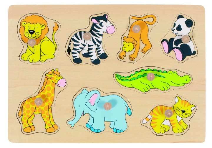 Goki Zoo animals, lift-out puzzle - (57874) in the group TOYS, KIDS & BABY PRODUCTS / Toys / Kids puzzle at TP E-commerce Nordic AB (C90325)