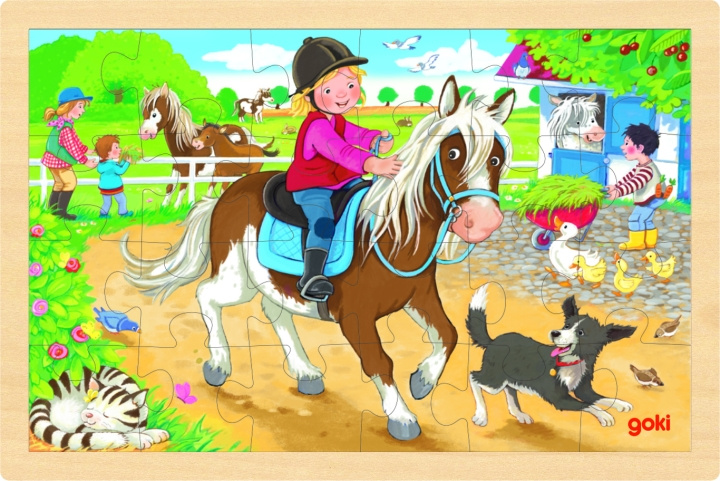 Goki Puzzle pony farm - (57412) in the group TOYS, KIDS & BABY PRODUCTS / Toys / Kids puzzle at TP E-commerce Nordic AB (C90326)