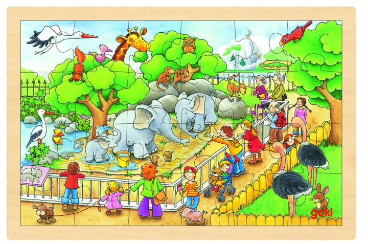 Goki Puzzle, visit at the zoo - (57808) in the group TOYS, KIDS & BABY PRODUCTS / Toys / Kids puzzle at TP E-commerce Nordic AB (C90327)