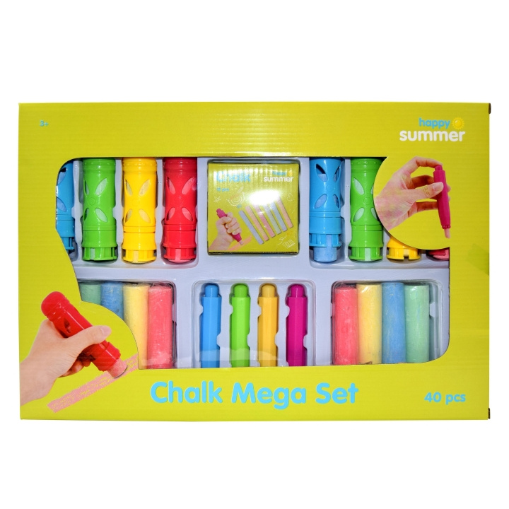 Happy Summer Chalk Mega Set 40 pcs. (303202) in the group TOYS, KIDS & BABY PRODUCTS / Toys / Draw & Count at TP E-commerce Nordic AB (C90357)