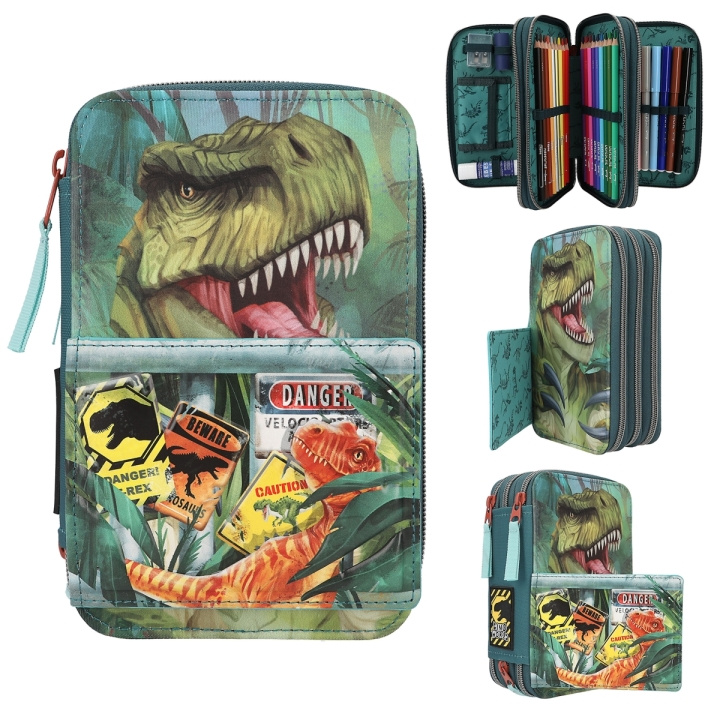 Dino World Triple Pencil Case danger ( 0411757 ) in the group TOYS, KIDS & BABY PRODUCTS / Toys / Draw & Count at TP E-commerce Nordic AB (C90428)