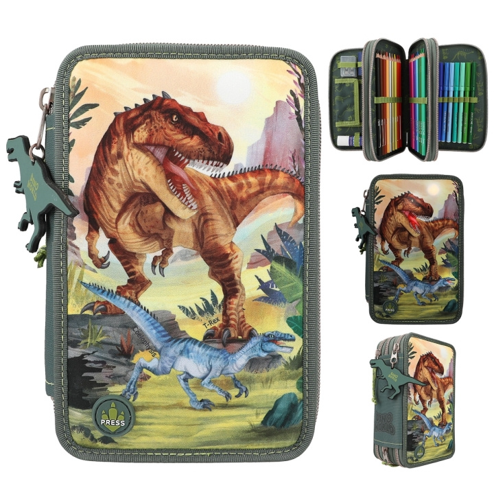 Dino World Triple Pencil Case LED ( 0411772 ) in the group TOYS, KIDS & BABY PRODUCTS / Toys / Draw & Count at TP E-commerce Nordic AB (C90431)