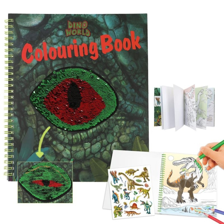 Dino World Colouring Book With Reservible Seqins ( 0412757 ) in the group TOYS, KIDS & BABY PRODUCTS / Toys / Crafts at TP E-commerce Nordic AB (C90437)