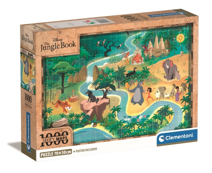 Clementoni Story Maps Puzzle - Disney Jungle Book (1000 pcs) (39813) in the group TOYS, KIDS & BABY PRODUCTS / Toys / Kids puzzle at TP E-commerce Nordic AB (C90467)