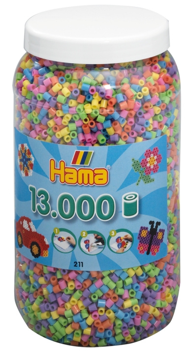 HAMA Beads Midi - Pastel Mix, 13.000 pcs (211-50) in the group TOYS, KIDS & BABY PRODUCTS / Toys / Crafts at TP E-commerce Nordic AB (C90657)