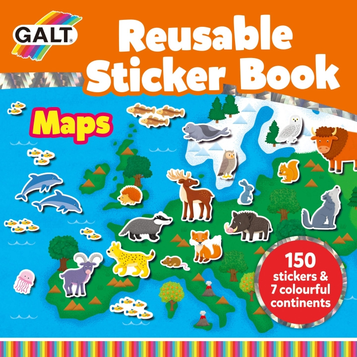 Galt Reusable Sticker Book - Maps (55-1005287) in the group TOYS, KIDS & BABY PRODUCTS / Toys / Crafts at TP E-commerce Nordic AB (C90666)