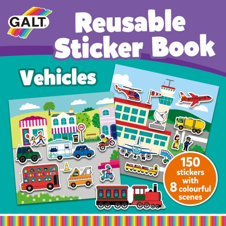 Galt Reusable Sticker Book - Vehicles (55-1005107) in the group TOYS, KIDS & BABY PRODUCTS / Toys / Crafts at TP E-commerce Nordic AB (C90667)