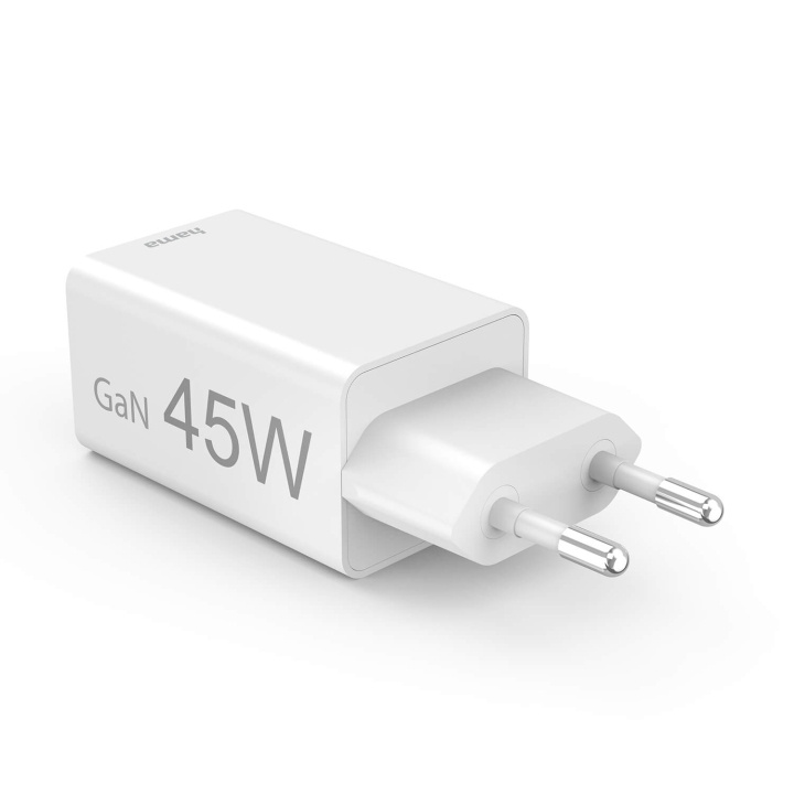 Hama Charger 1x USB-C 1x USB-A GaN 45W White in the group SMARTPHONE & TABLETS / Chargers & Cables / Wall charger / Wall charger USB-C at TP E-commerce Nordic AB (C90701)