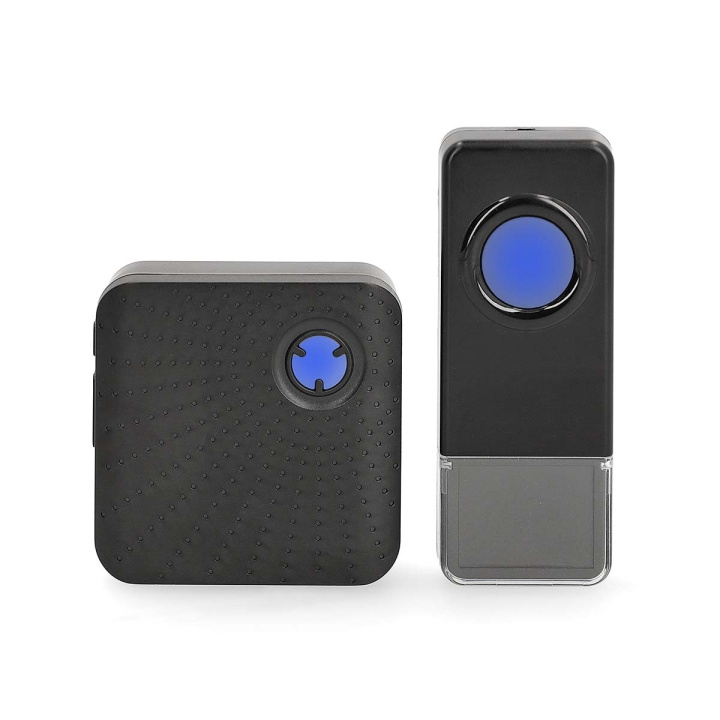 Nedis Wireless Doorbell Set | Mains Powered | 100 - 240 V AC 50/60 Hz | 1x 23A 12V | Volume: 110 dB | Signal range: 150 m | IP55 | Adjustable volume | 58 Melodies | 1 Receiver | Black in the group HOME, HOUSEHOLD & GARDEN / Alarm & Security / Doorbells at TP E-commerce Nordic AB (C90761)