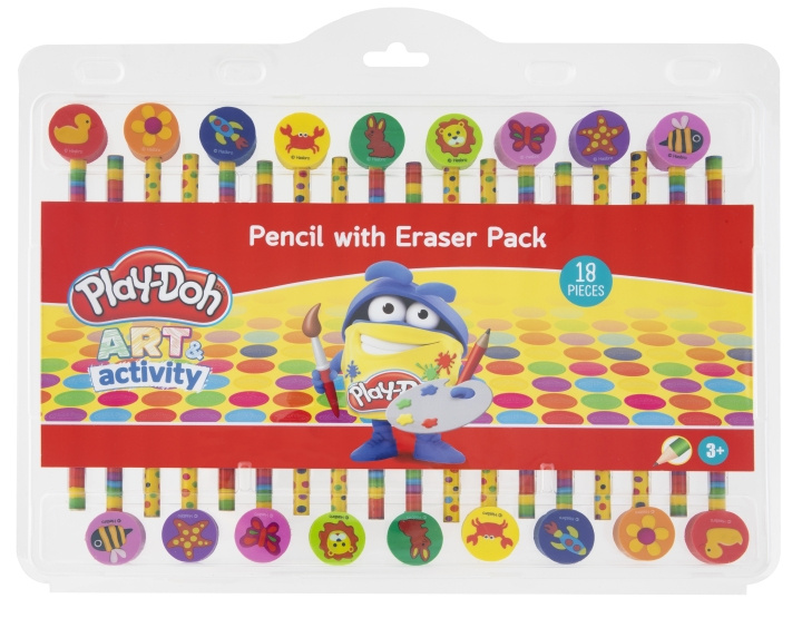 PLAY-DOH 18 Pencils & Erasers (160008) in the group TOYS, KIDS & BABY PRODUCTS / Toys / Draw & Count at TP E-commerce Nordic AB (C90929)