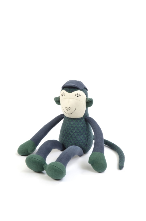 Smallstuff Monkey Simon - Blue/ Green in the group TOYS, KIDS & BABY PRODUCTS / Baby toys / stuffed animals at TP E-commerce Nordic AB (C91137)