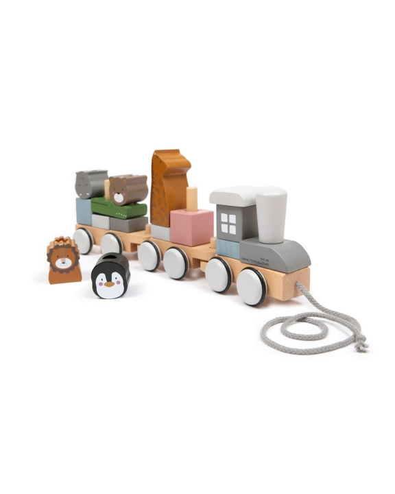 Smallstuff Stacking Train Wooden - Zoo in the group TOYS, KIDS & BABY PRODUCTS / Toys / Building toys / Toy blocks at TP E-commerce Nordic AB (C91160)