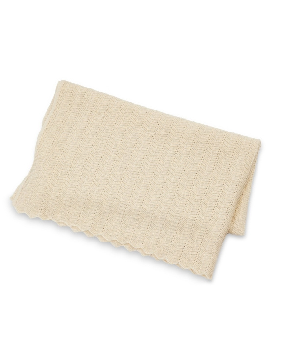 Smallstuff Baby Blanket Fishbone Merino Wool Off. White in the group TOYS, KIDS & BABY PRODUCTS / Children\'s textiles / Baby blankets at TP E-commerce Nordic AB (C91404)