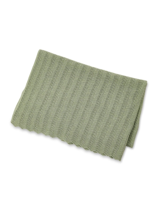 Smallstuff Baby Blanket Fish Bone Knit Soft Green in the group TOYS, KIDS & BABY PRODUCTS / Children\'s textiles / Baby blankets at TP E-commerce Nordic AB (C91444)