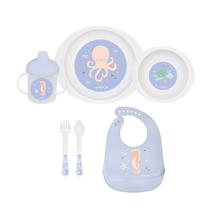 SARO Baby Feeding Set 6 Pieces Ocean Life (SAO5286) in the group TOYS, KIDS & BABY PRODUCTS / Eat & Drink / Children\'s tableware at TP E-commerce Nordic AB (C91513)