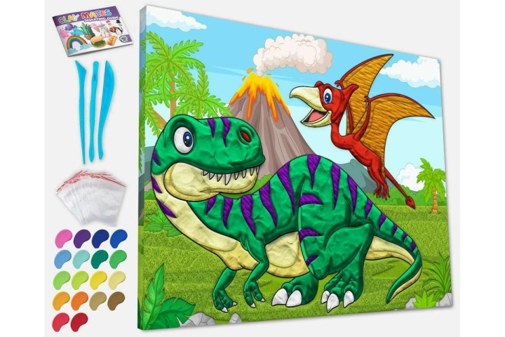 SPLAT PLANET Clay painting on canvas 30x40cm - Dinosaurs (777689) in the group TOYS, KIDS & BABY PRODUCTS / Toys / Draw & Count at TP E-commerce Nordic AB (C91655)