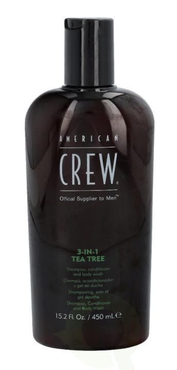 American Crew Tea Tree 3In1 Shampoo Conditioner & Body Wash 450 ml in the group BEAUTY & HEALTH / Hair & Styling / Hair care / Schampoo at TP E-commerce Nordic AB (C92106)