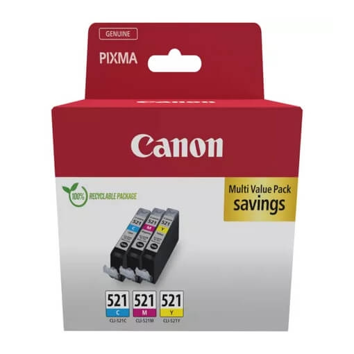 Canon Ink 2934B015 CLI-521 Multipack C/M/Y in the group COMPUTERS & PERIPHERALS / Printers & Accessories / Ink & Toner / Ink cartridges / Canon at TP E-commerce Nordic AB (C92312)