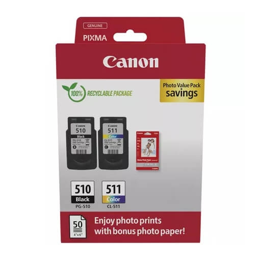 Canon Ink 2970B017 PG-510/CL-511 Multipack in the group COMPUTERS & PERIPHERALS / Printers & Accessories / Ink & Toner / Ink cartridges / Canon at TP E-commerce Nordic AB (C92315)