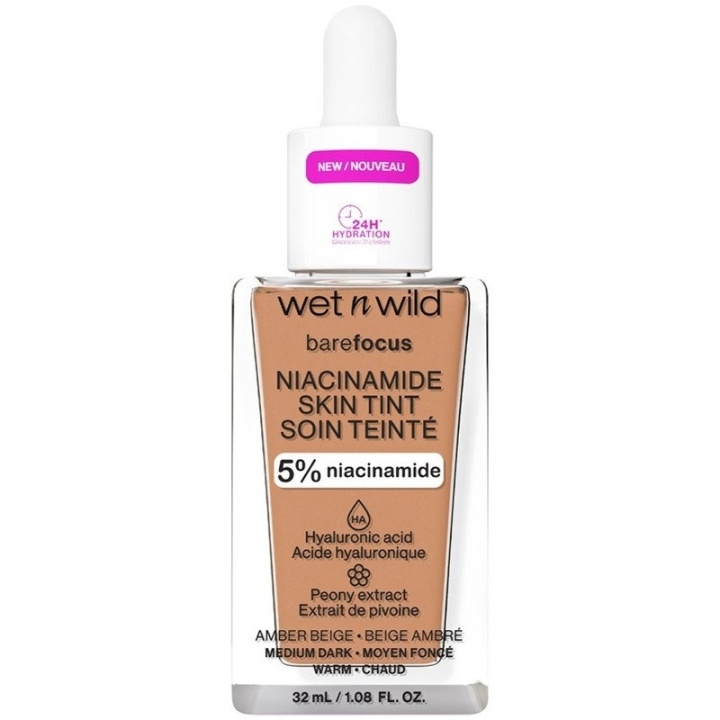 Wet n Wild Bare Focus Niacinamide Skin Tint 32ml - Amber Beige in the group BEAUTY & HEALTH / Makeup / Facial makeup / Foundation at TP E-commerce Nordic AB (C92357)