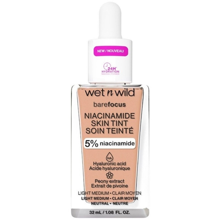 Wet n Wild Bare Focus Niacinamide Skin Tint 32ml - Light Medium Sand in the group BEAUTY & HEALTH / Makeup / Facial makeup / Foundation at TP E-commerce Nordic AB (C92363)