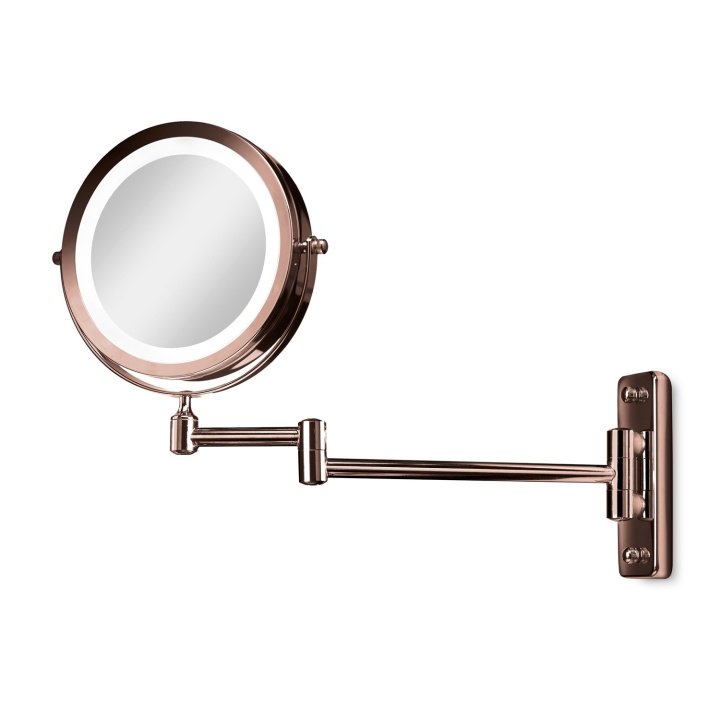 Gillian Jones Double sided wall mirror w. LED - x1/x10 magnification - kobber in the group BEAUTY & HEALTH / Makeup / Make up mirror at TP E-commerce Nordic AB (C92631)