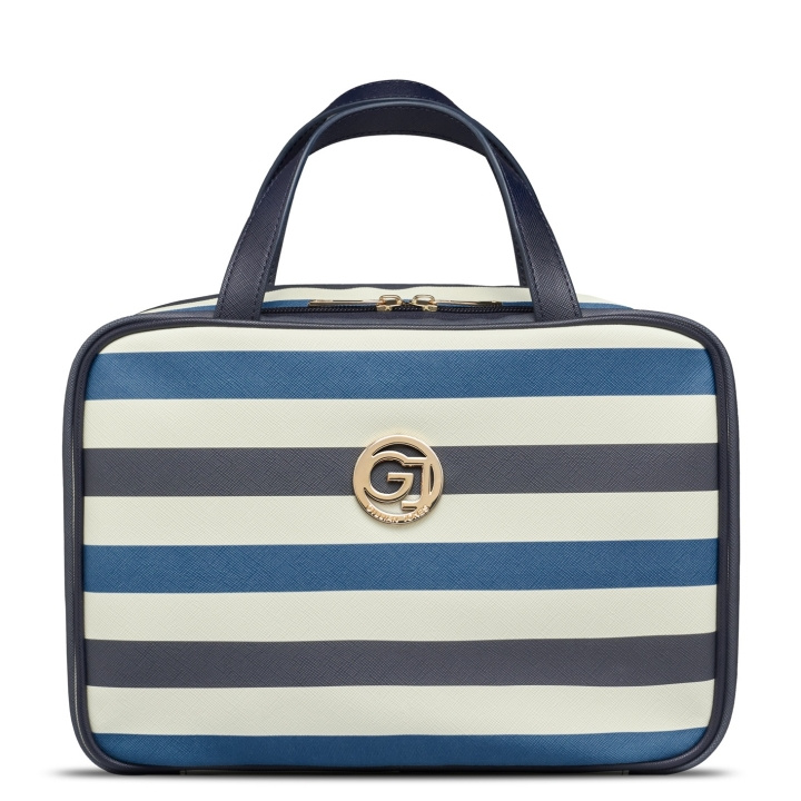 Gillian Jones Organizer Cosmetic bag w. hangup function - Dark blue/white stripes in the group HOME, HOUSEHOLD & GARDEN / Bathroom / Toilet bags at TP E-commerce Nordic AB (C92636)