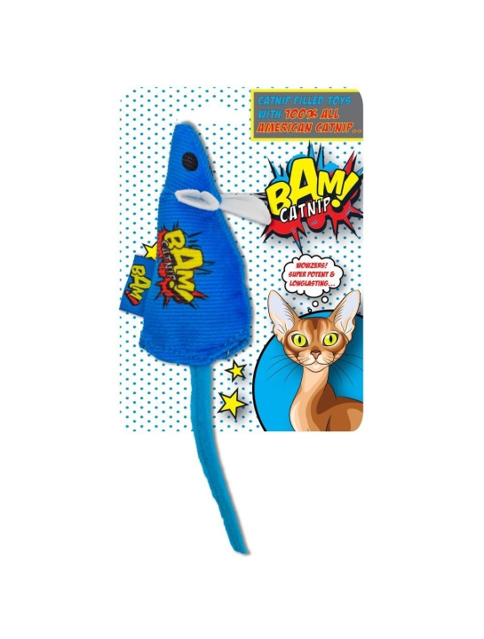 BAM! Toy with Catnip - 10 cm - Mouse Blue - (503319005954) in the group HOME, HOUSEHOLD & GARDEN / Pet Accessories / Cat at TP E-commerce Nordic AB (C92642)