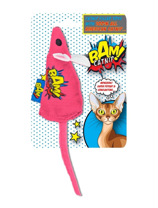 BAM! Toy with Catnip - 10 cm - Mouse Pink - (503319006087) in the group HOME, HOUSEHOLD & GARDEN / Pet Accessories / Cat at TP E-commerce Nordic AB (C92643)