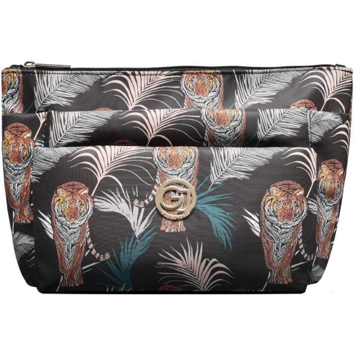 Gillian Jones 3 Room Cosmetics Bag - Palm Print in the group HOME, HOUSEHOLD & GARDEN / Bathroom / Toilet bags at TP E-commerce Nordic AB (C92727)