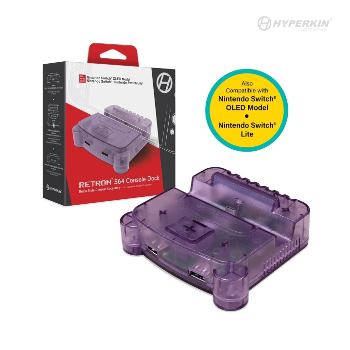 Hyperkin Retron S64 Console Dock - Switch (Purple) in the group HOME ELECTRONICS / Game consoles & Accessories / Nintendo Switch / Accessories at TP E-commerce Nordic AB (C93097)