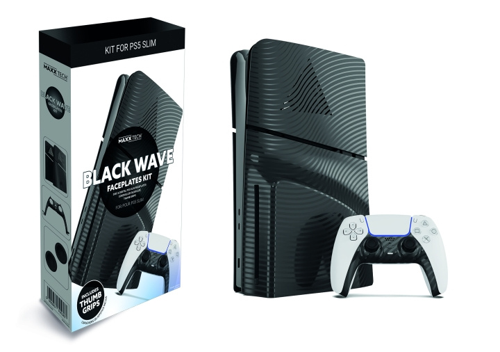 Maxx Tech PS5 Slim Faceplates + Controller Faceplates - Black Wave in the group HOME ELECTRONICS / Game consoles & Accessories / Sony PlayStation 5 at TP E-commerce Nordic AB (C93178)