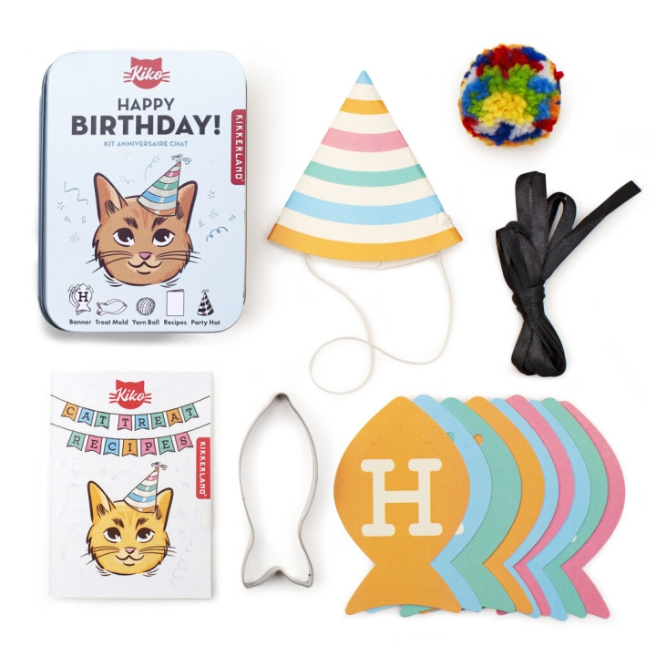 Kikkerland Happy Birthday Cat Tin in the group HOME, HOUSEHOLD & GARDEN / Pet Accessories / Cat at TP E-commerce Nordic AB (C93192)