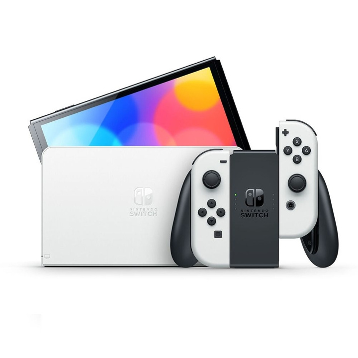 Nintendo Switch OLED Console with Joy-Con Black & White in the group HOME ELECTRONICS / Game consoles & Accessories / Nintendo Switch / Consoles at TP E-commerce Nordic AB (C93246)