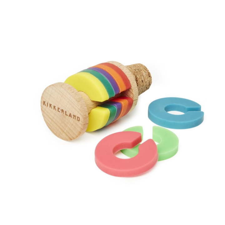 Kikkerland Rainbow Wine Rings + Stopper (BA91) in the group Sport, leisure & Hobby / Fun stuff / Smart home at TP E-commerce Nordic AB (C93297)