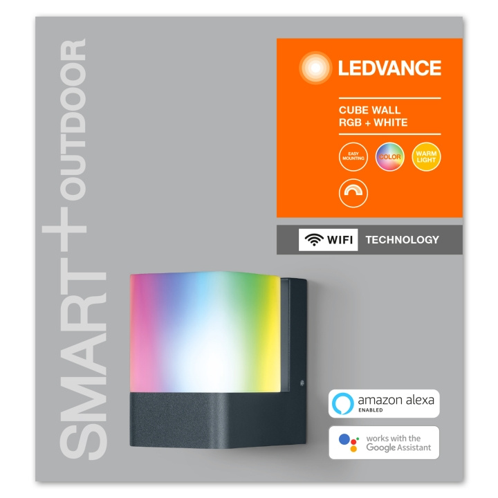 LEDVANCE Smart+ Outdoor Cube RGBW Wall Light - WiFi in the group HOME, HOUSEHOLD & GARDEN / Smart home / Smart Lights at TP E-commerce Nordic AB (C93339)