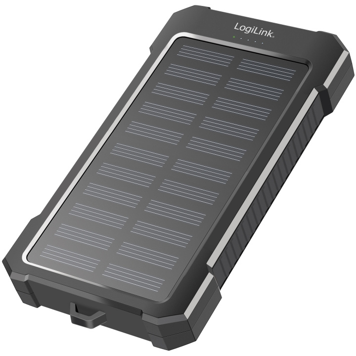 LogiLink Solcells-Powerbank 10.000mAh 2xUSB-A + USB-C in/ut 12W in the group SMARTPHONE & TABLETS / Chargers & Cables / Powerbanks at TP E-commerce Nordic AB (C93485)