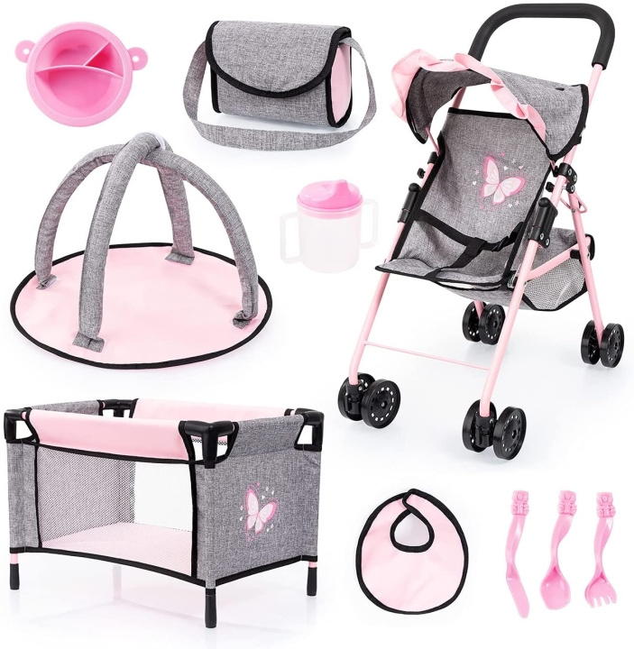 Bayer Buggy Set with Butterflies (21533AB) in the group TOYS, KIDS & BABY PRODUCTS / Toys / Docks & Accessories at TP E-commerce Nordic AB (C93651)