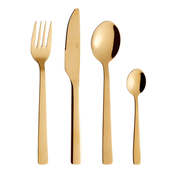 RAW Cutlery set - Dishwasher safe - Gold - 24 pcs (15827) in the group HOME, HOUSEHOLD & GARDEN / Kitchen utensils / Other kitchen tools at TP E-commerce Nordic AB (C93778)